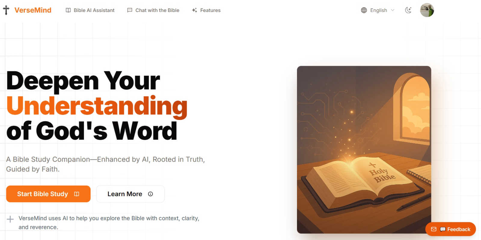 Ai Bible Study,versemind,education application interface and features
