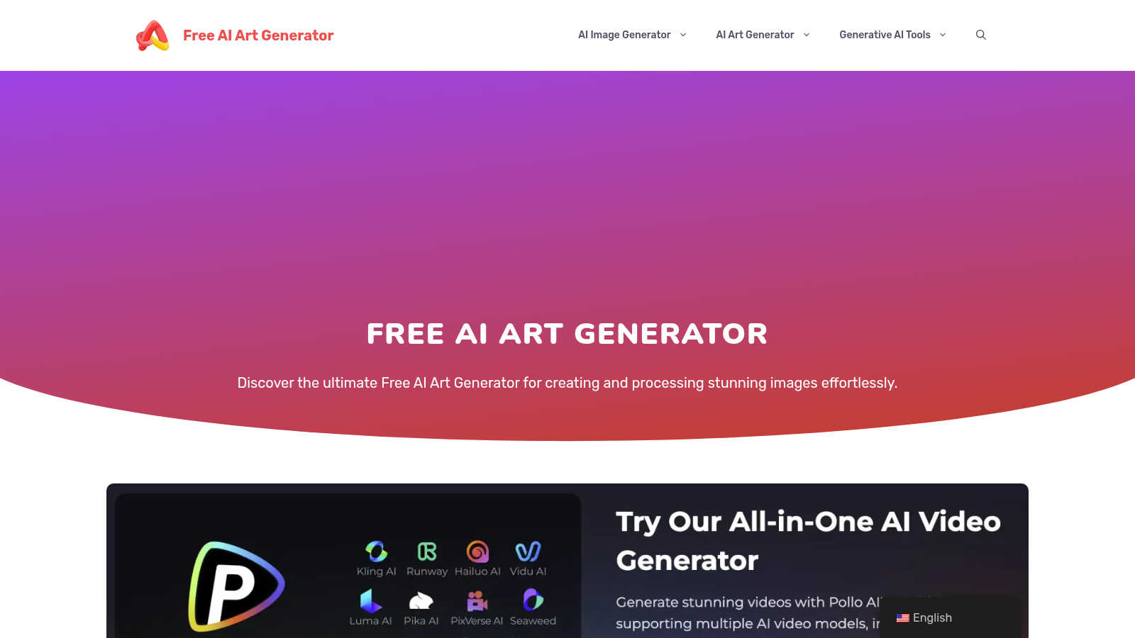 Free AI Art Generator application interface and features