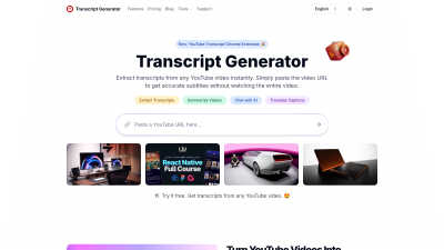 YouTube Transcript Generator - AI tool for Content Creation