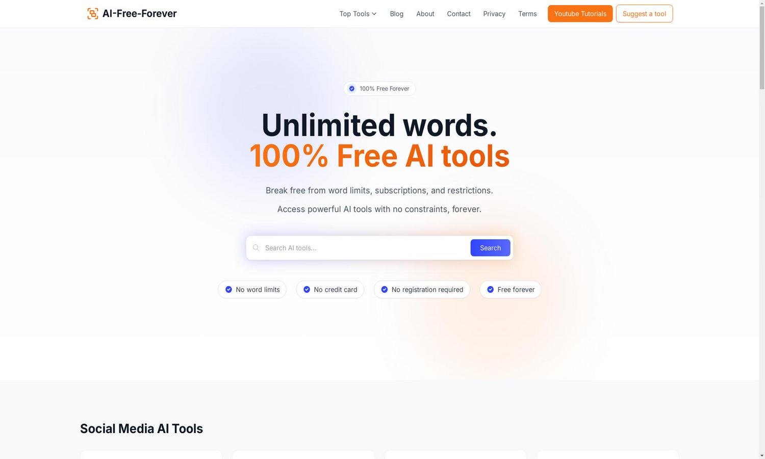 AI Free forever Website