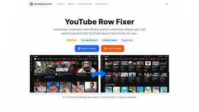 YouTube Row Fixer - AI tool for Productivity & Management