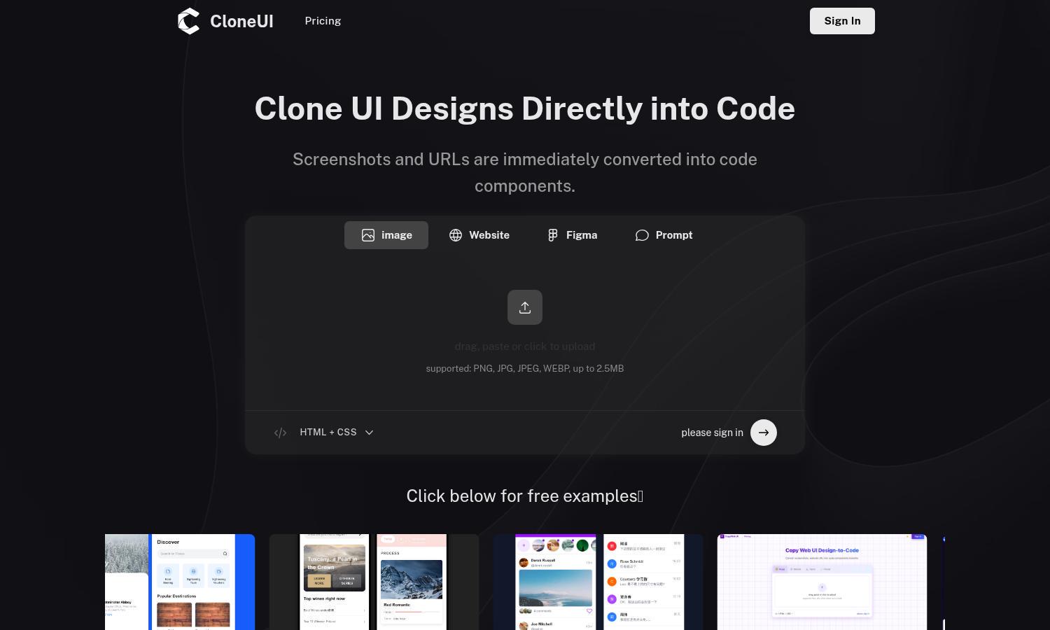 CloneUI Website