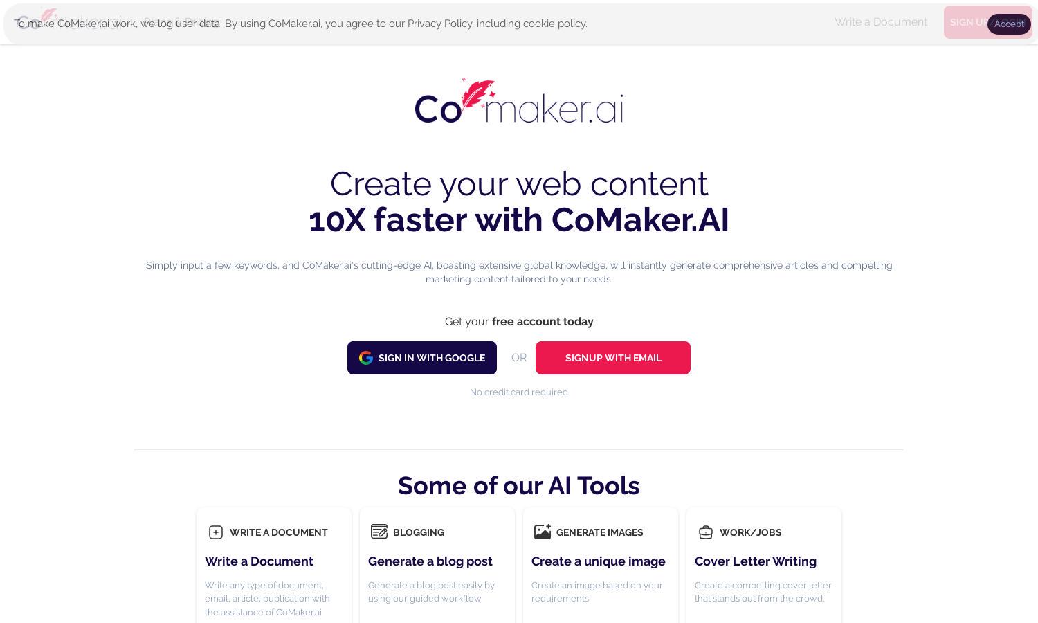 CoMaker.ai Website