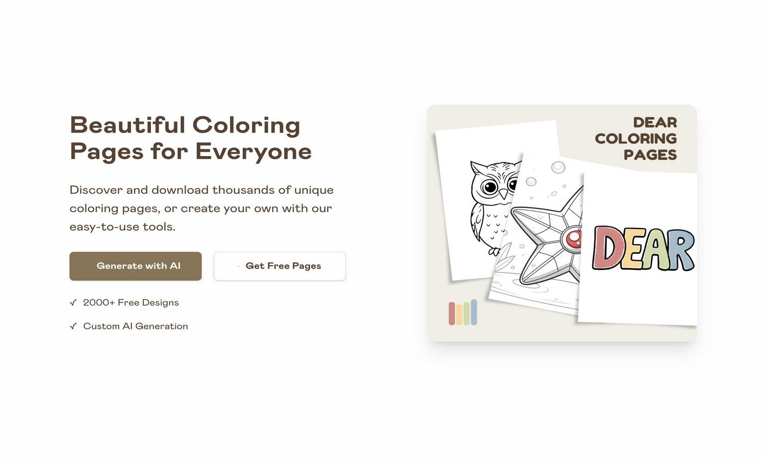 Dear Coloring Pages Website