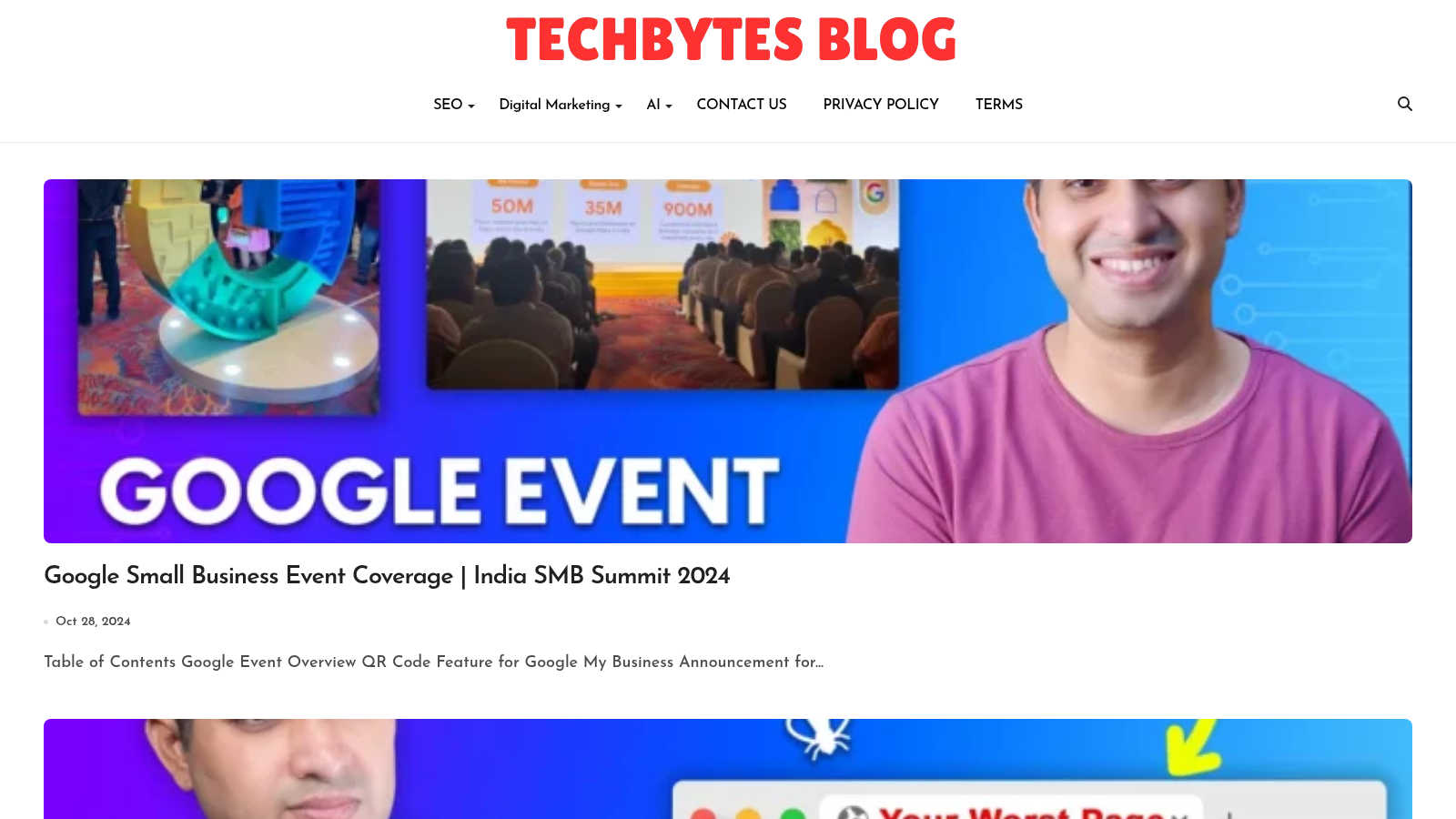 techbytesblog.uk application interface and features