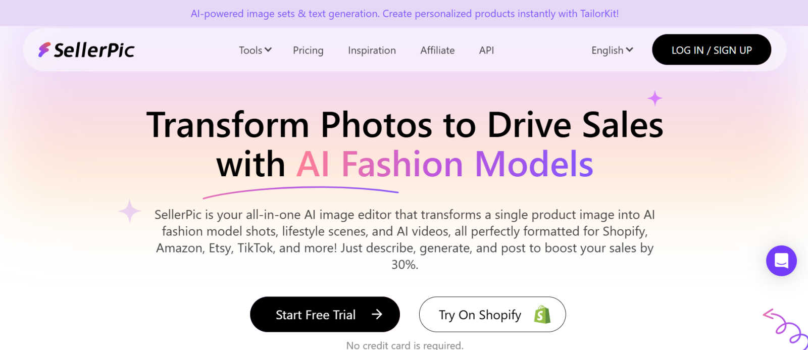 Seller Pic application interface and features