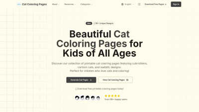 Cat Coloring Pages AI - AI tool for Education & Learning