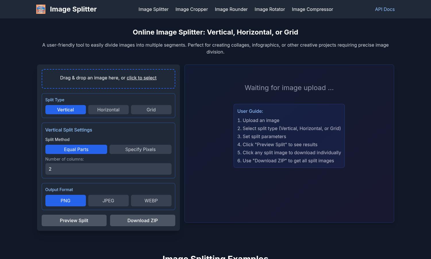 Image Splitter Website