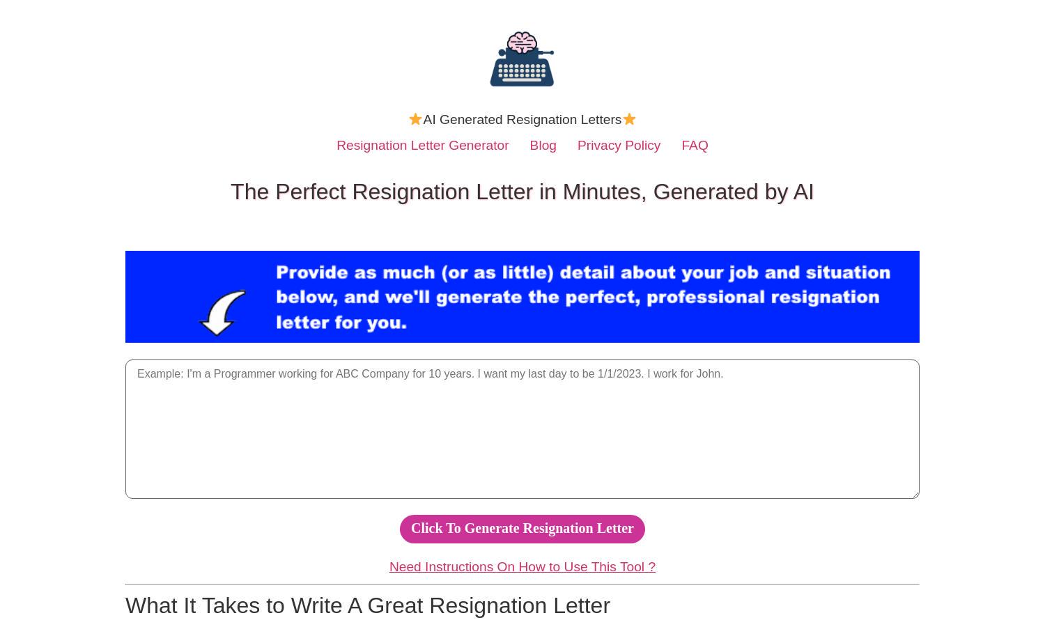 Just Resignation Letters Website