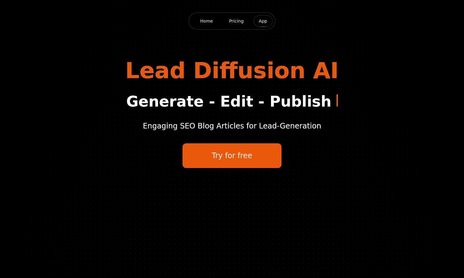 Lead Diffusion AI Website