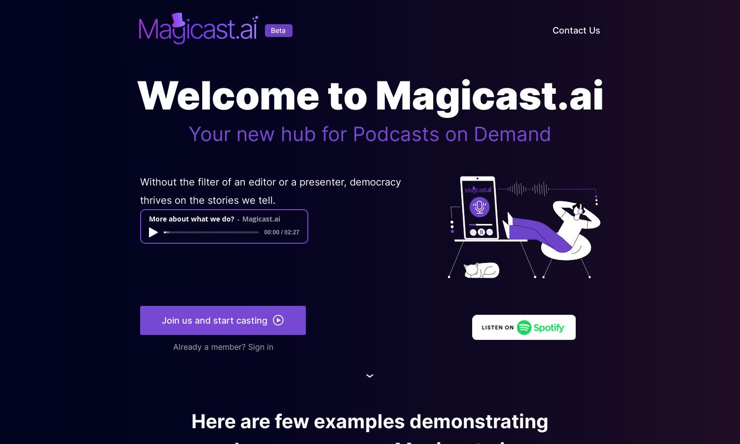 Magicast.ai Website