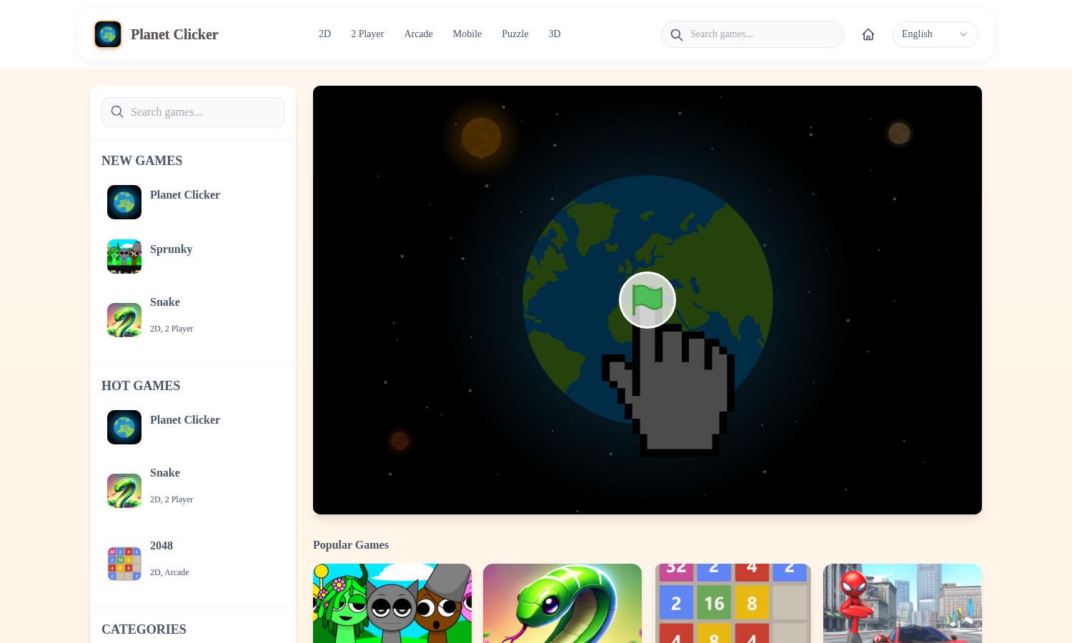 Planet Clicker Website
