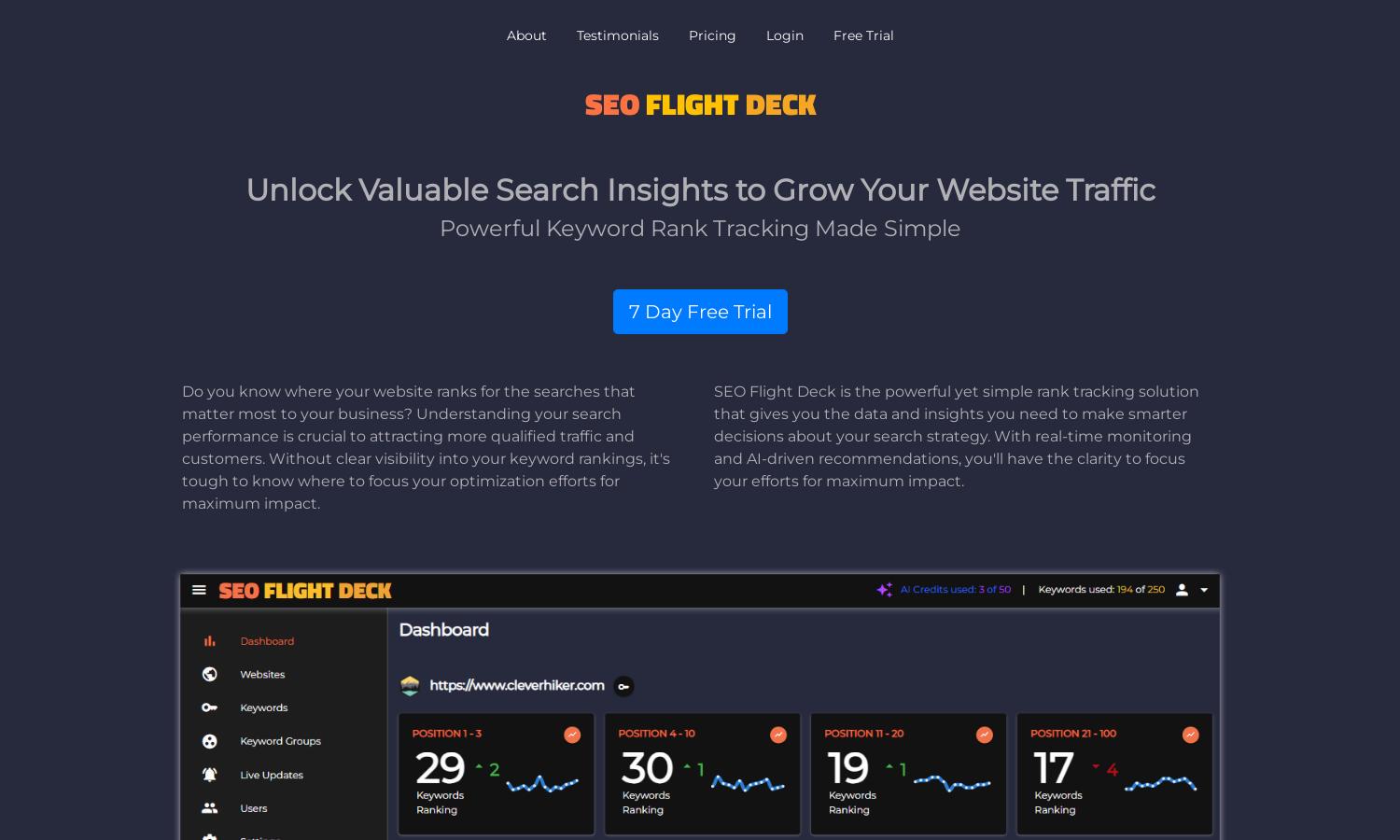 SEO FLIGHT DECK Website