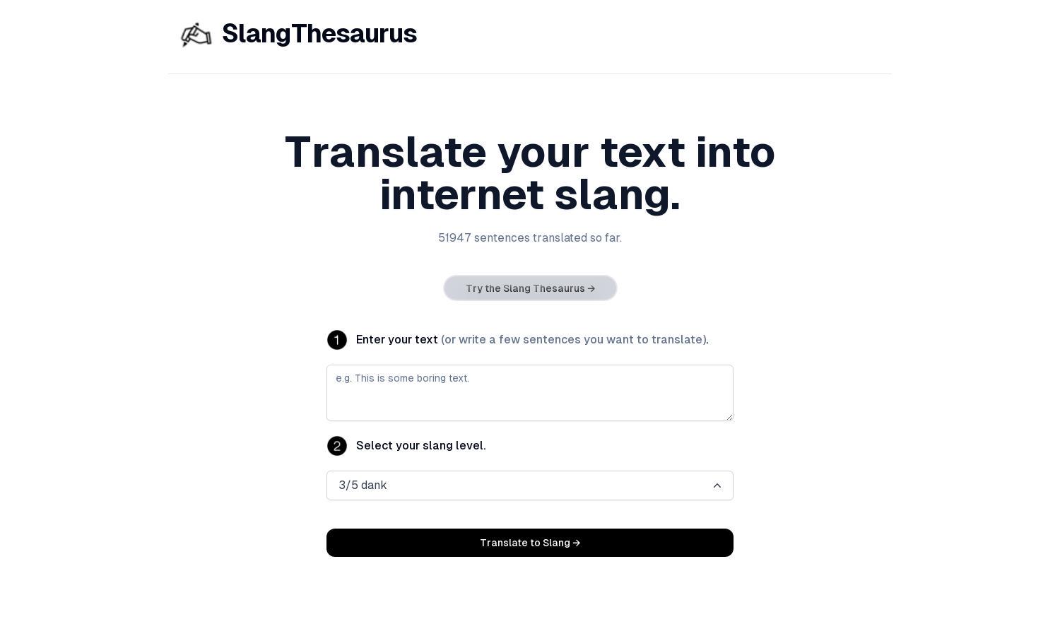 Slang Thesaurus Website