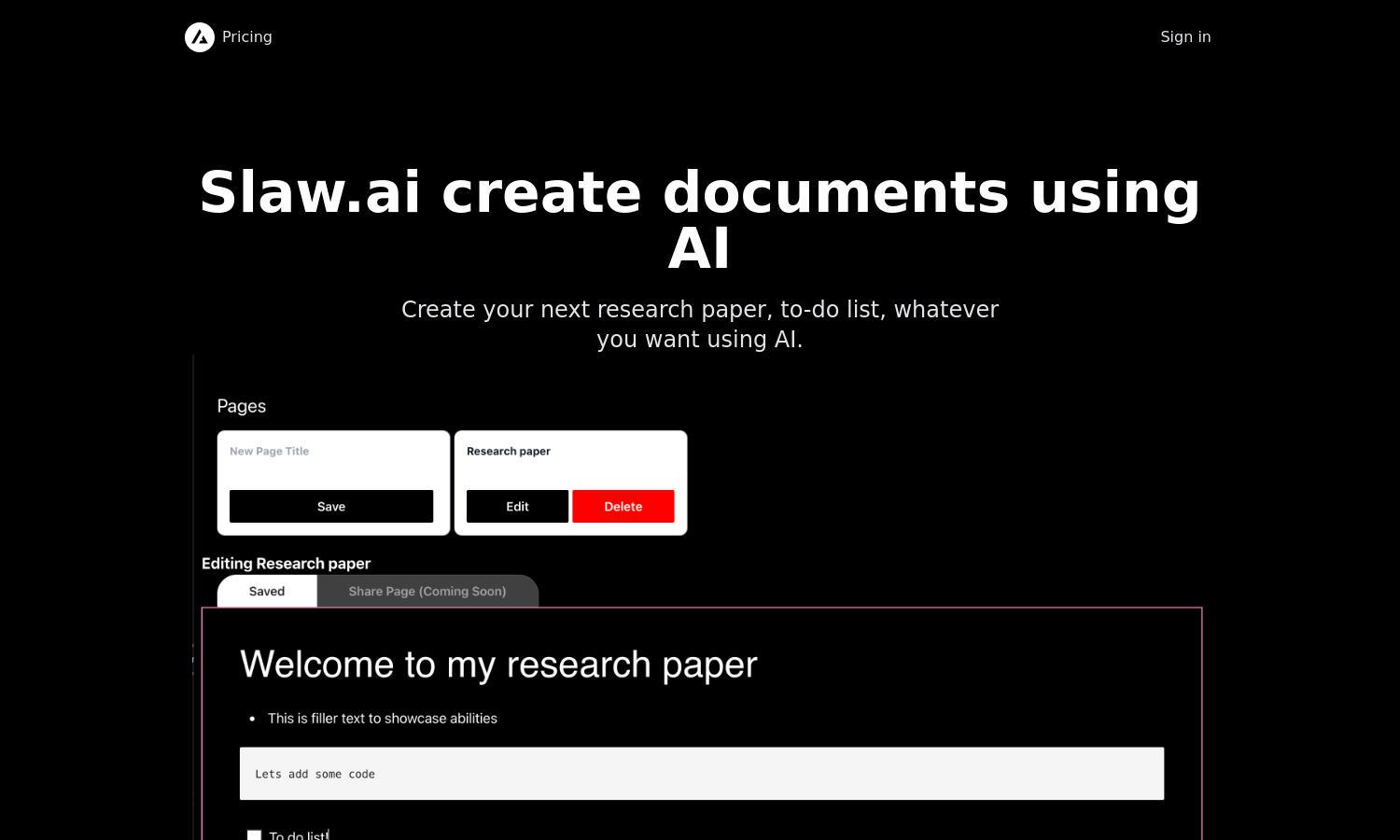 Slaw.ai Website