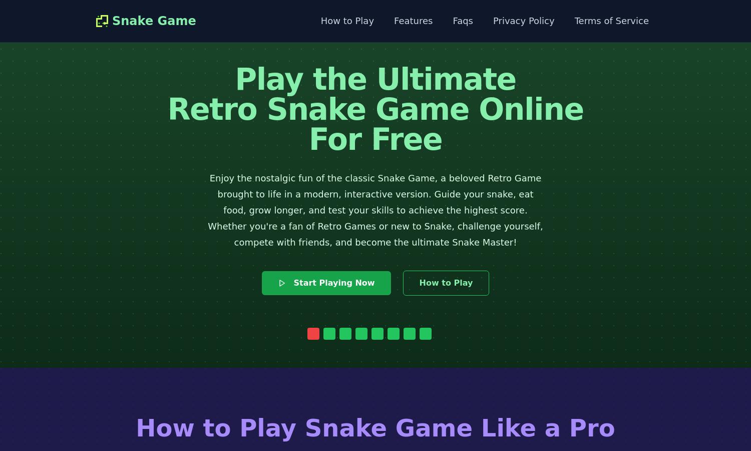 Snake Game Online Website