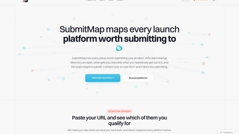 SubmitMap application interface and features