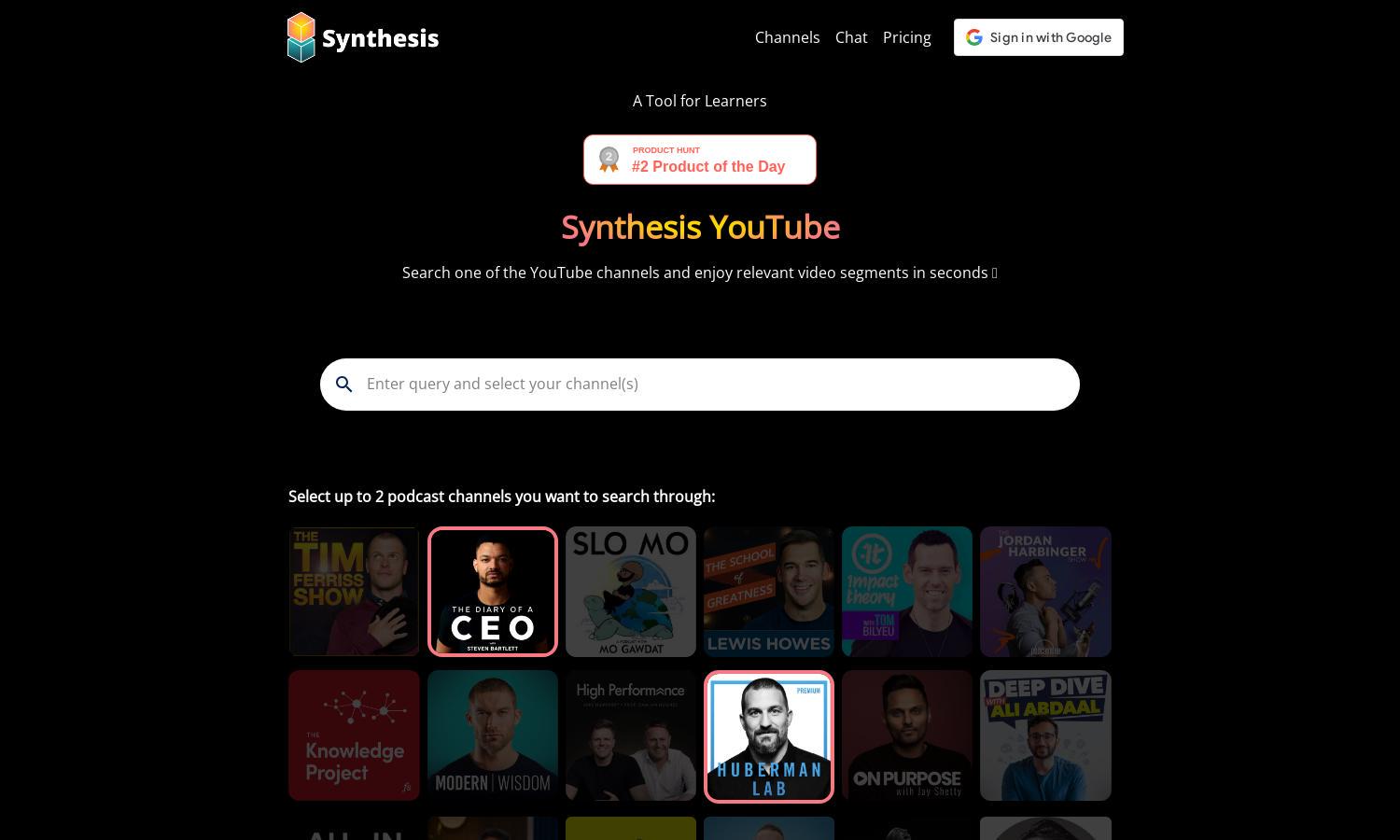 Synthesis YouTube Website