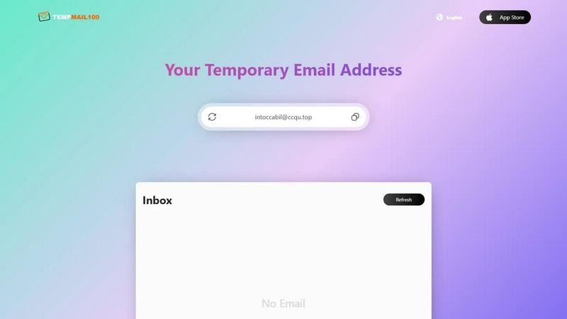 Temp Mail application interface and features