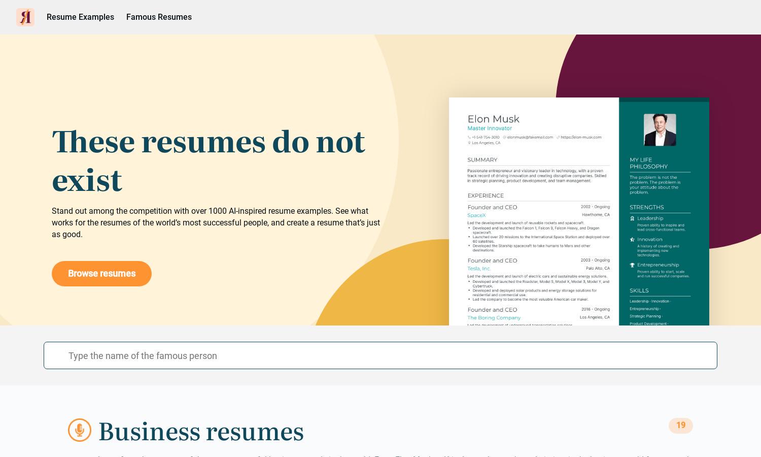 This Resume Does Not Exist Website