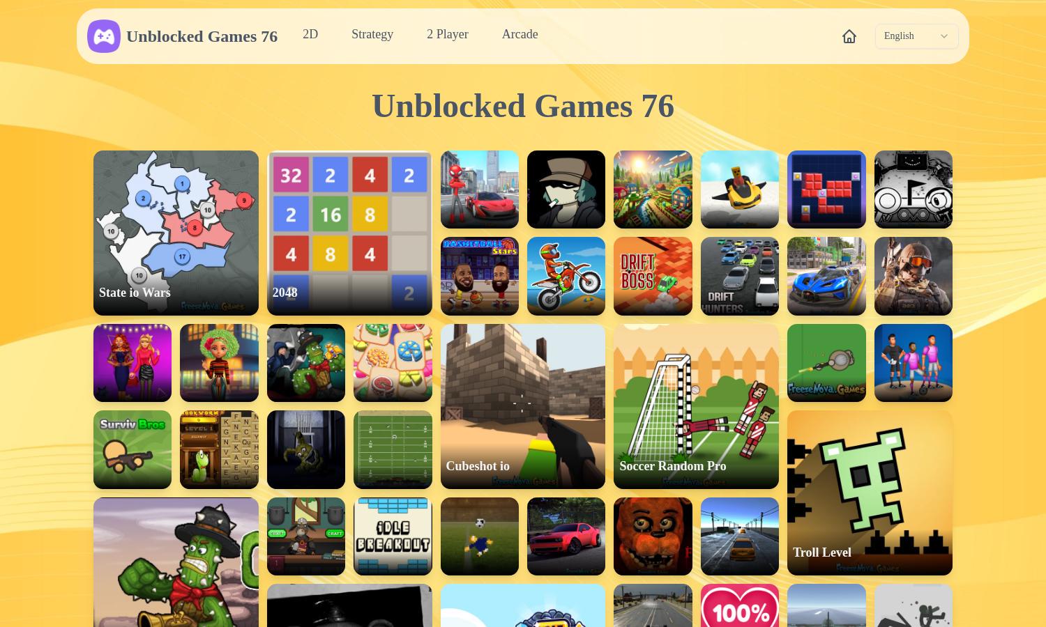 Unblocked Games 76 Website